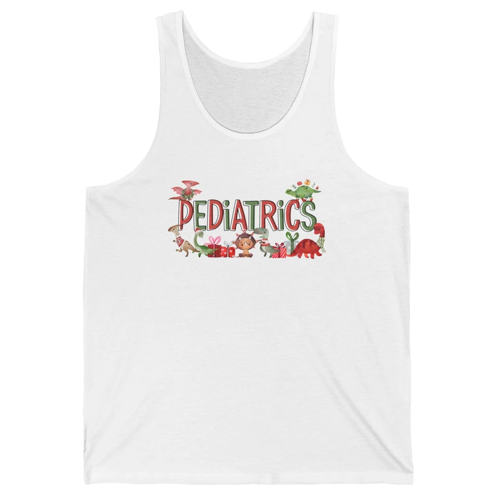 Pediatrics Christmas PEDS Nurse Dinosaur Xmas Physical Nurse Unisex Jersey Tank