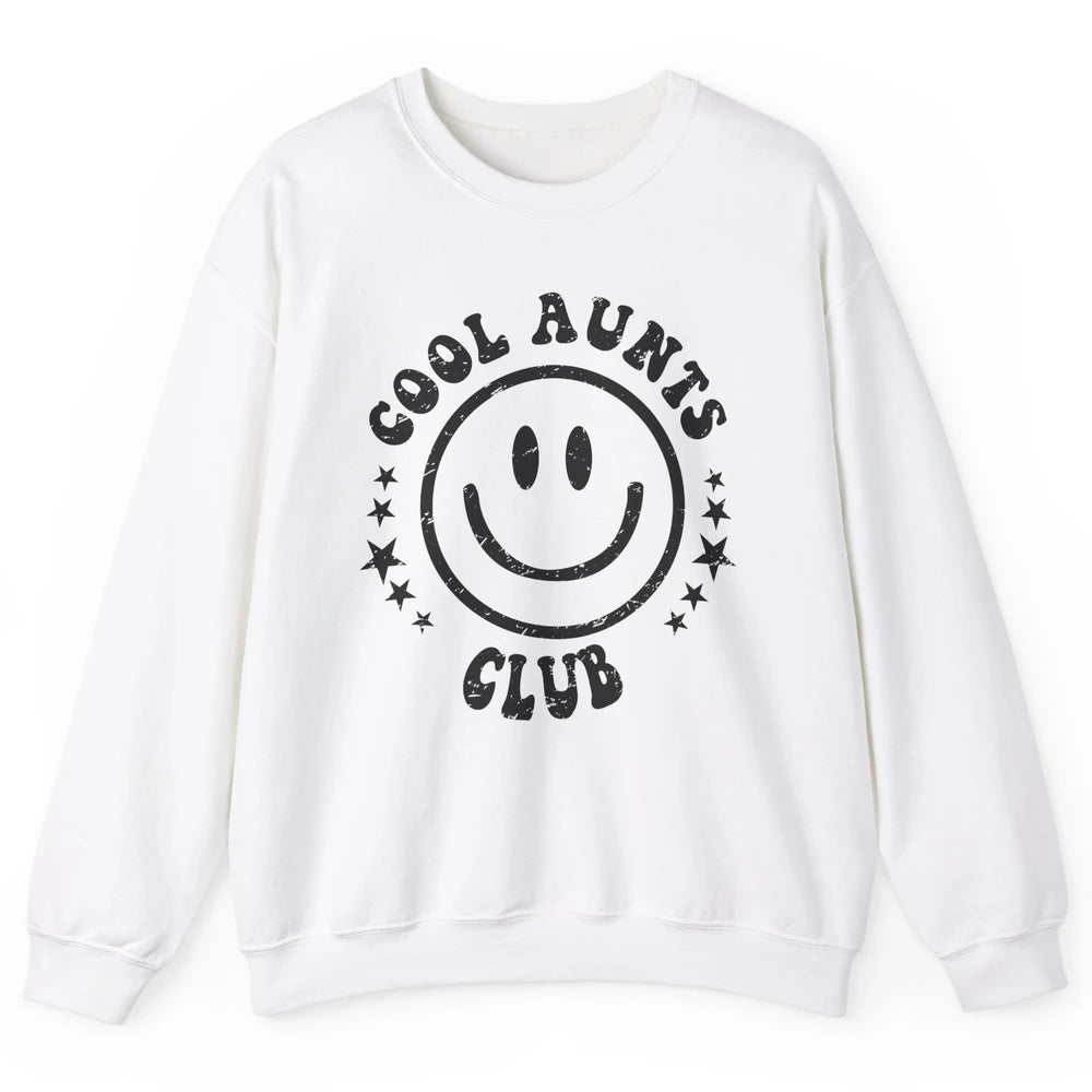 Retro Cool Aunts Club Funny Smiling Face Auntie Sister Gift Unisex Crewneck Sweatshirt