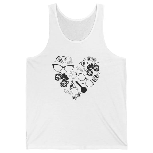 Optometry Ophthalmic Technician Symbols Heart Optician Life Unisex Jersey Tank
