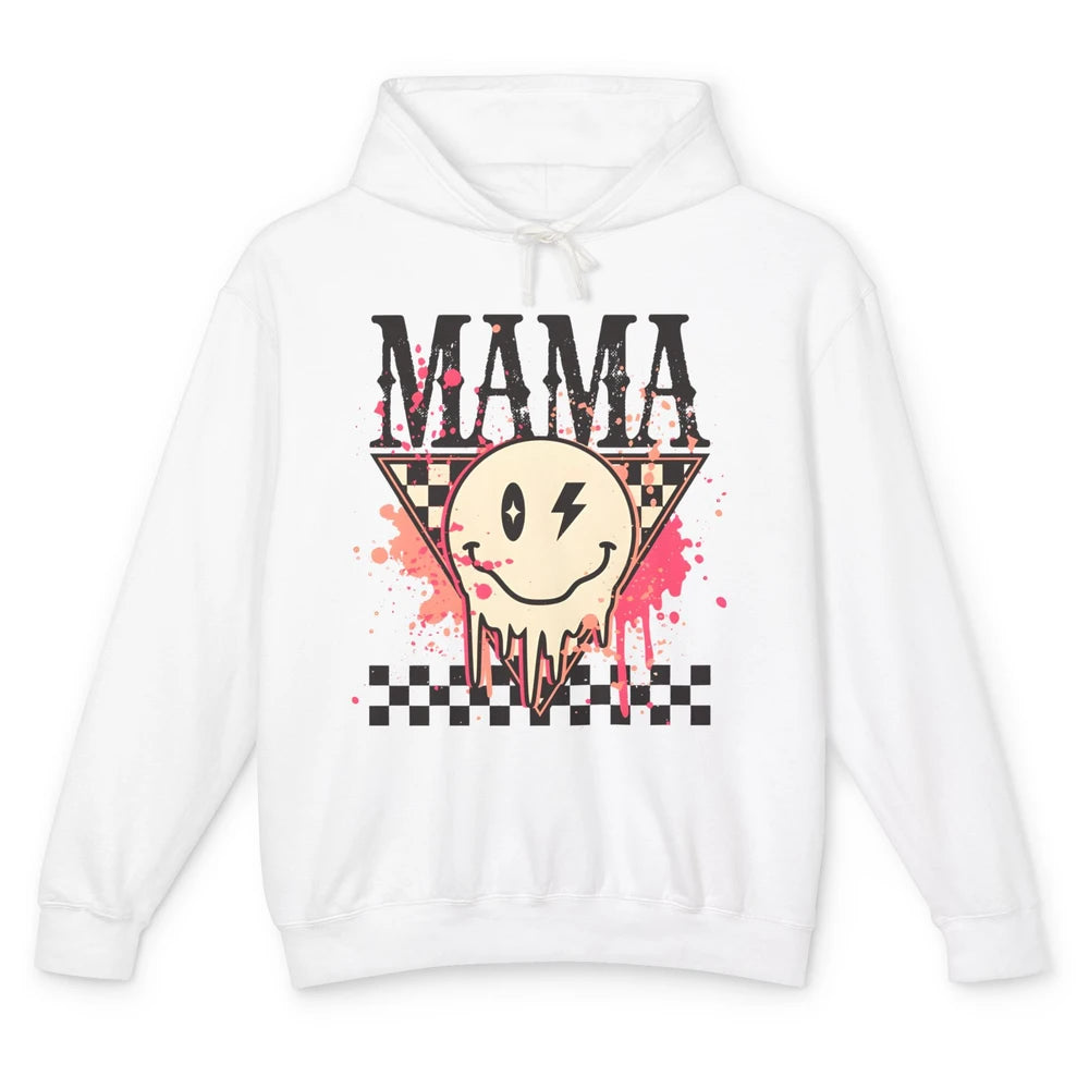 Retro Mama Lightning Bolt Smiling Face Western Mothers Day Unisex Lightweight Hoodie