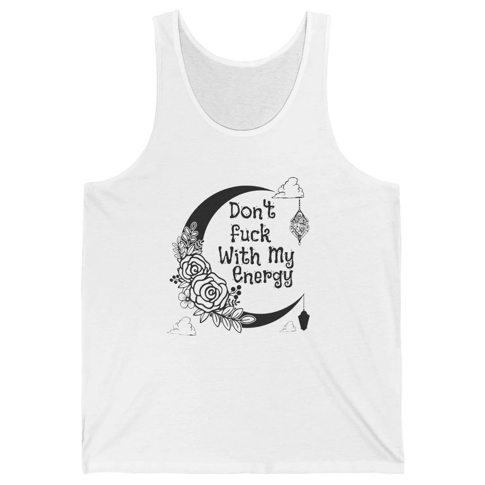 Retro Moon Witchy Don't Mess With My Energy Halloween Witch Unisex Jersey Tank