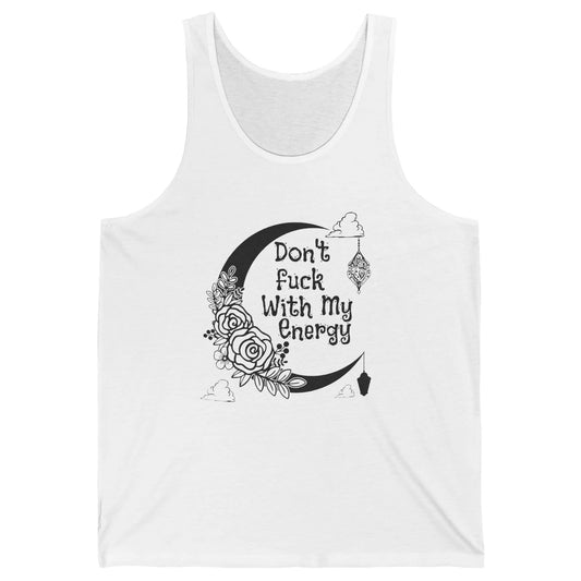 Retro Moon Witchy Don't Mess With My Energy Halloween Witch Unisex Jersey Tank