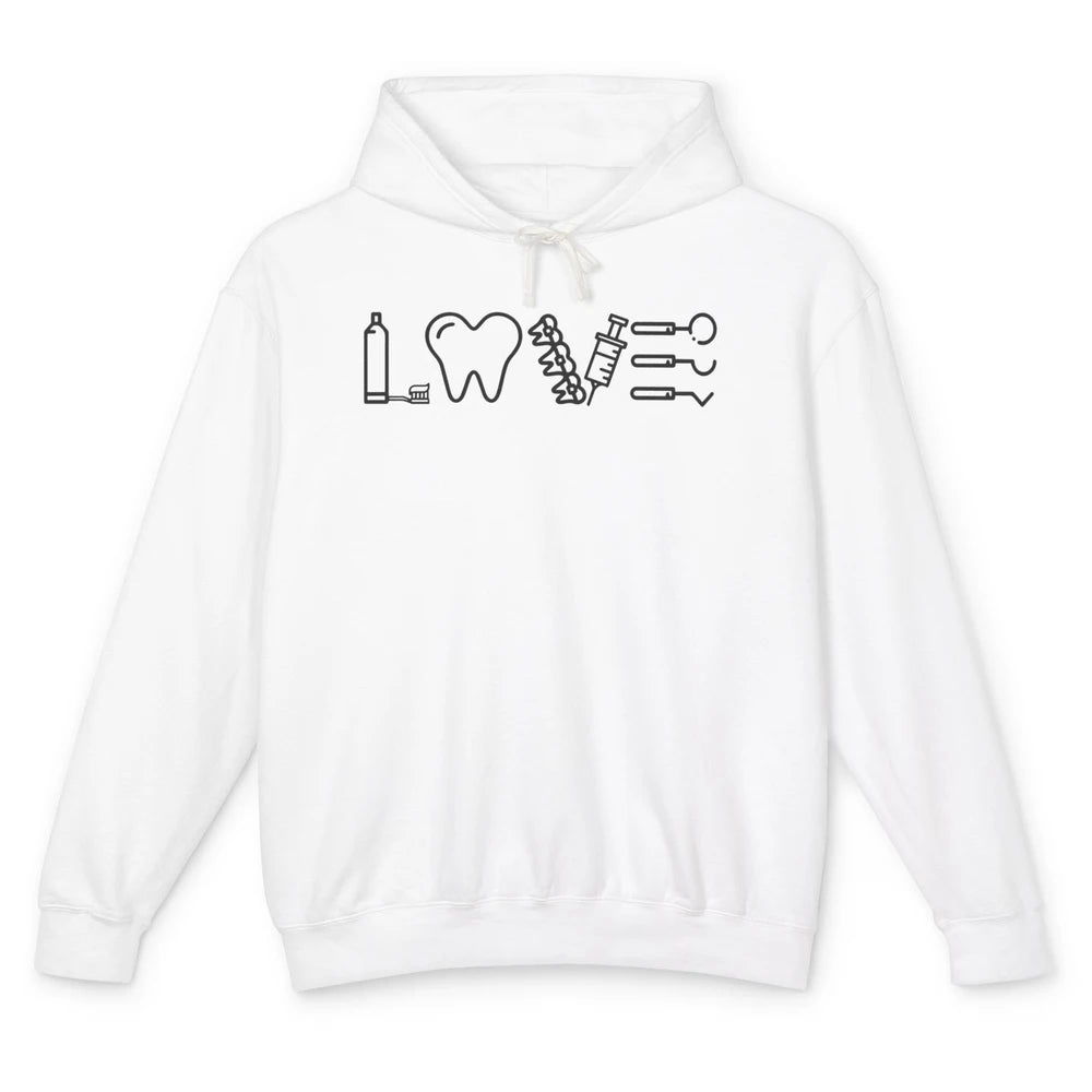 Retro Dental Hygienist Life Love Dental Tools Dentist Life Unisex Lightweight Hoodie