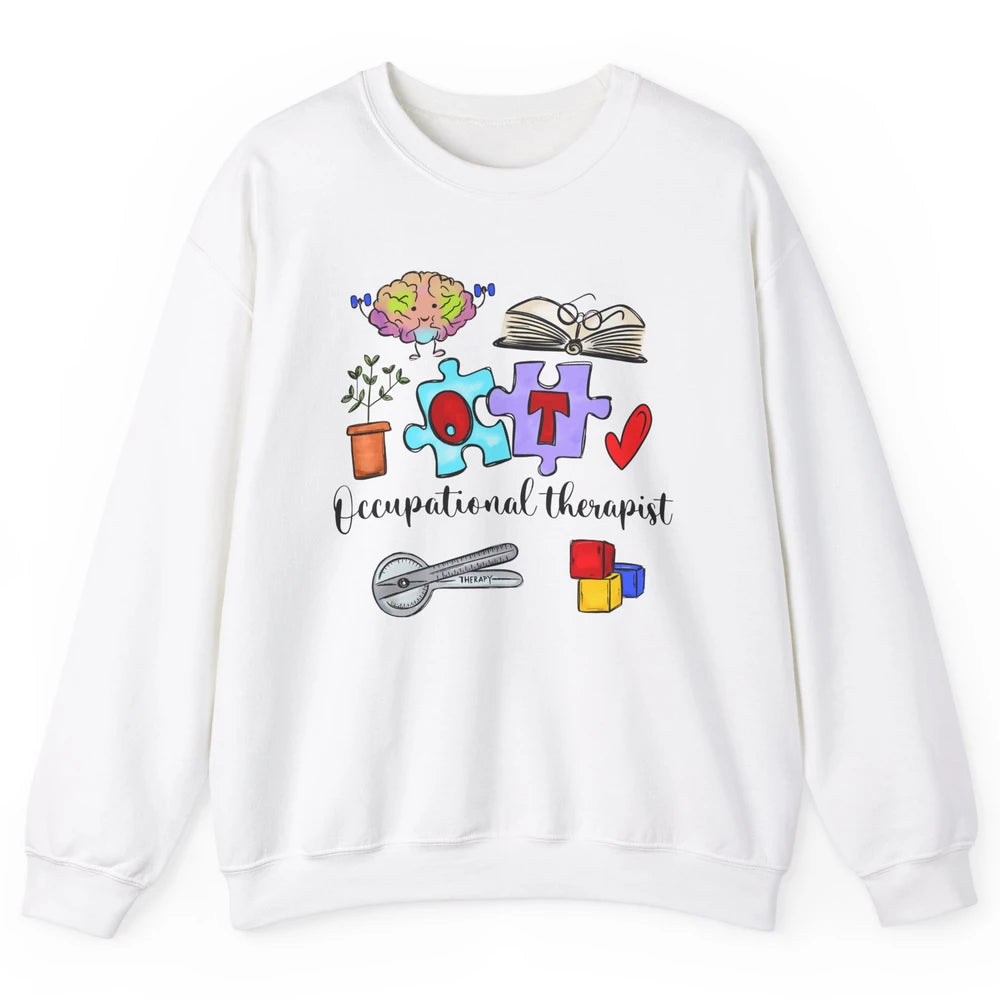Occupational Therapist Symbols Hand Drawn OT Appreciation Unisex Crewneck Sweatshirt
