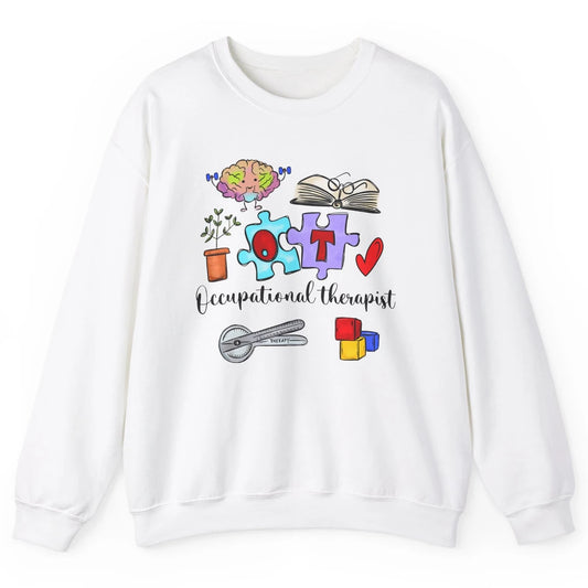 Occupational Therapist Symbols Hand Drawn OT Appreciation Unisex Crewneck Sweatshirt