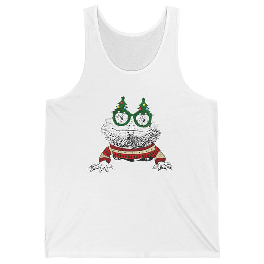 Christmas Bearded Dragon Glasses Animal Merry Xmas Gift Unisex Jersey Tank