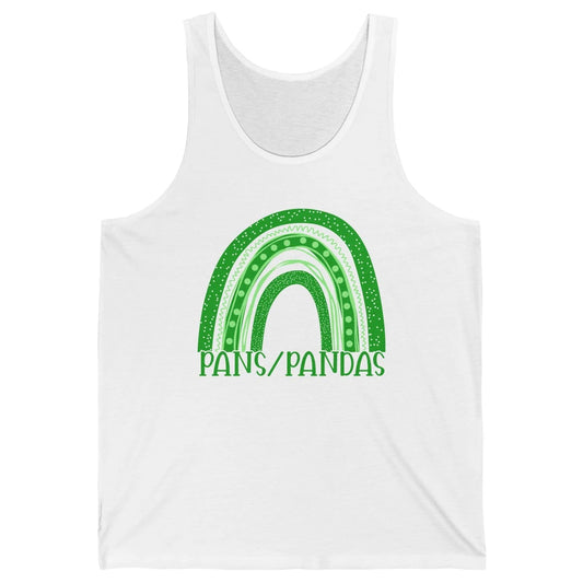 PANS/PANDAS Awareness Floral Green Ribbon Rainbow Pans Unisex Jersey Tank