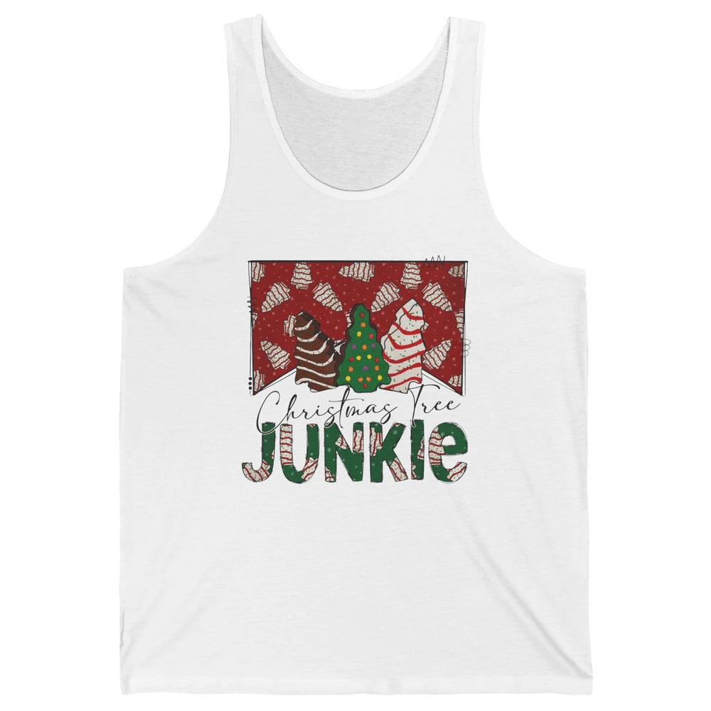 Funny Christmas Tree Cake Junkie Tis The Season Western Xmas Unisex Jersey Tank