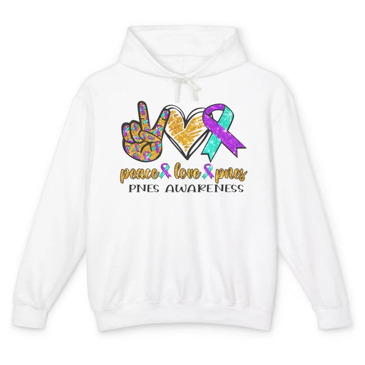 Psychogenic Non-epileptic Seizures Peace Love PNES Ribbon Unisex Lightweight Hoodie