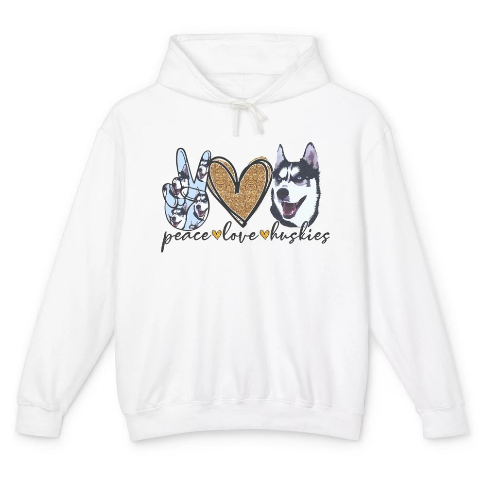 Peace Love Husky Funny Siberian Husky Mom Dog Lovers Gift Unisex Lightweight Hoodie