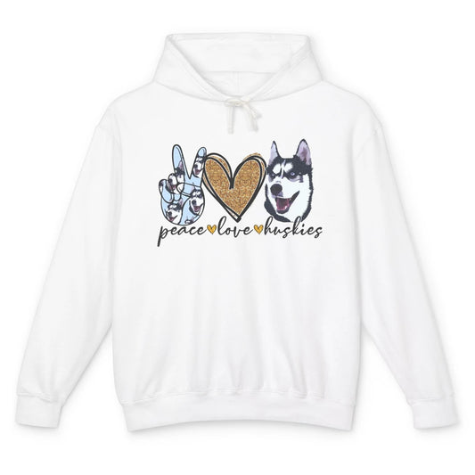 Peace Love Husky Funny Siberian Husky Mom Dog Lovers Gift Unisex Lightweight Hoodie