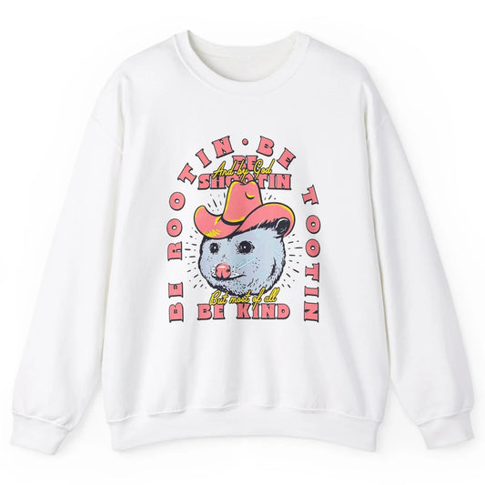Opossum Be Rootin Tootin Funny Raccoon Street Wild Animal Unisex Crewneck Sweatshirt