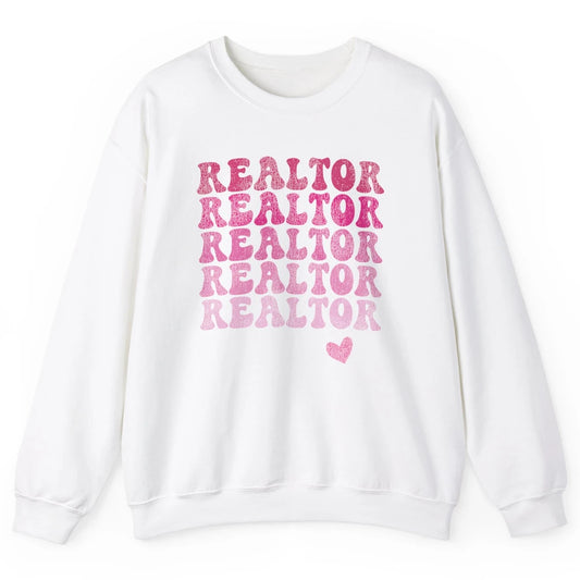 Real Estate Heart Wife Life Pink Realtor Women Close Deal Unisex Crewneck Sweatshirt