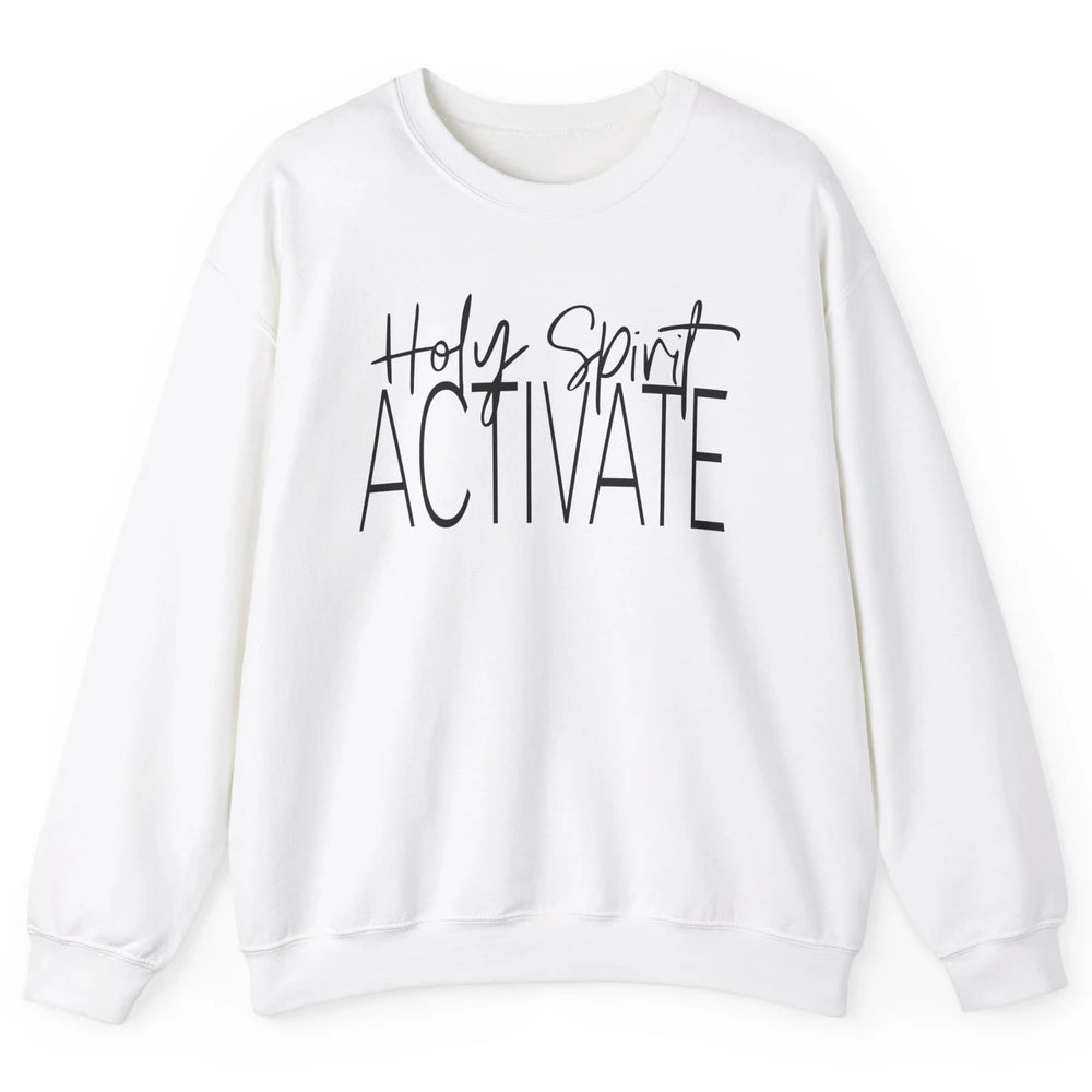 Holy Spirit Activate Western Jesus Lover Christian Religious Unisex Crewneck Sweatshirt