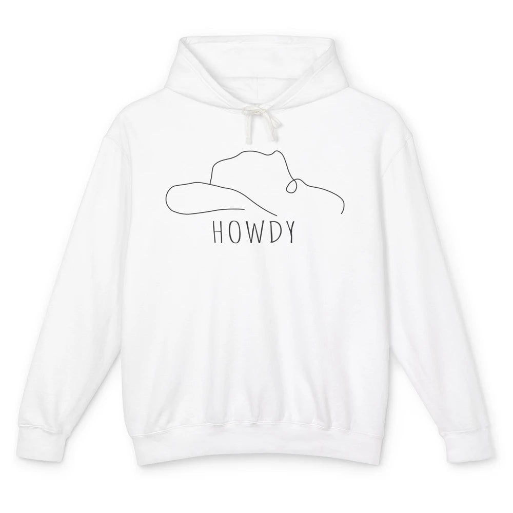 Retro Cowboy Hat Howdy Western Country Texas Cowgirls Gift Unisex Lightweight Hoodie