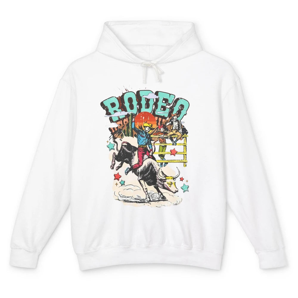 Retro Cowboy Horsing Rodeo Dad Bull Racing Western Country Unisex Lightweight Hoodie
