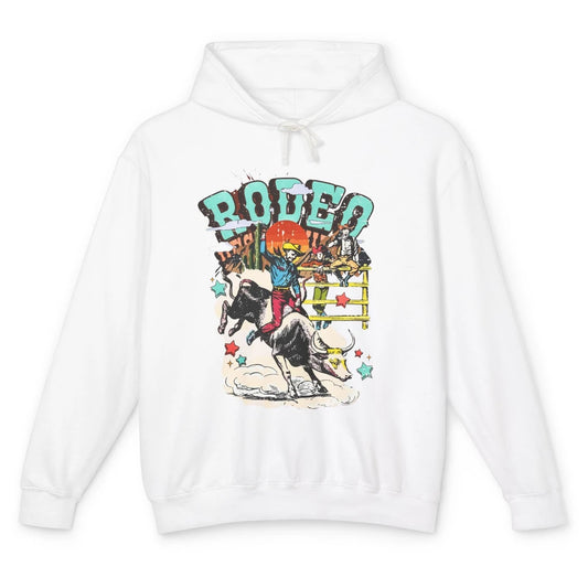Retro Cowboy Horsing Rodeo Dad Bull Racing Western Country Unisex Lightweight Hoodie