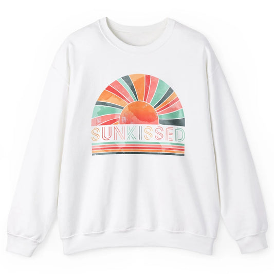 Retro Rainbow Sunkissed Summer Beach Life Vintage Boho Unisex Crewneck Sweatshirt