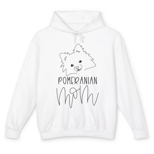 Pomeranian Mom Hand Drawing Pomeranian Mom Dog Lady Gift Unisex Lightweight Hoodie