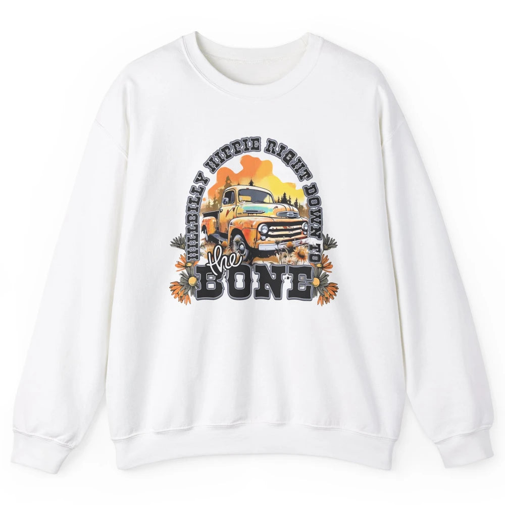 Retro Desert Truck Hippie Hillbilly Western Country Cowgirl Unisex Crewneck Sweatshirt
