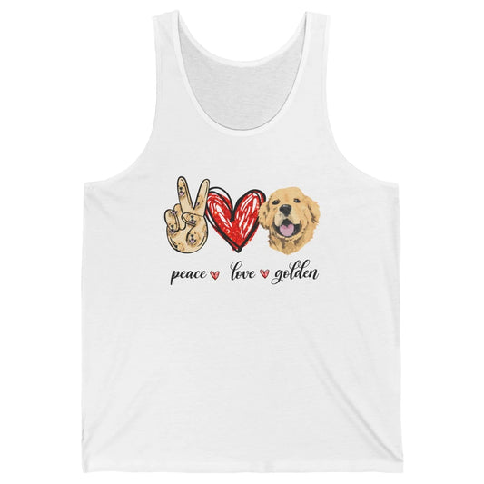 Peace Love Golden Dog Lover Golden Retriever Dad Mom Gift Unisex Jersey Tank