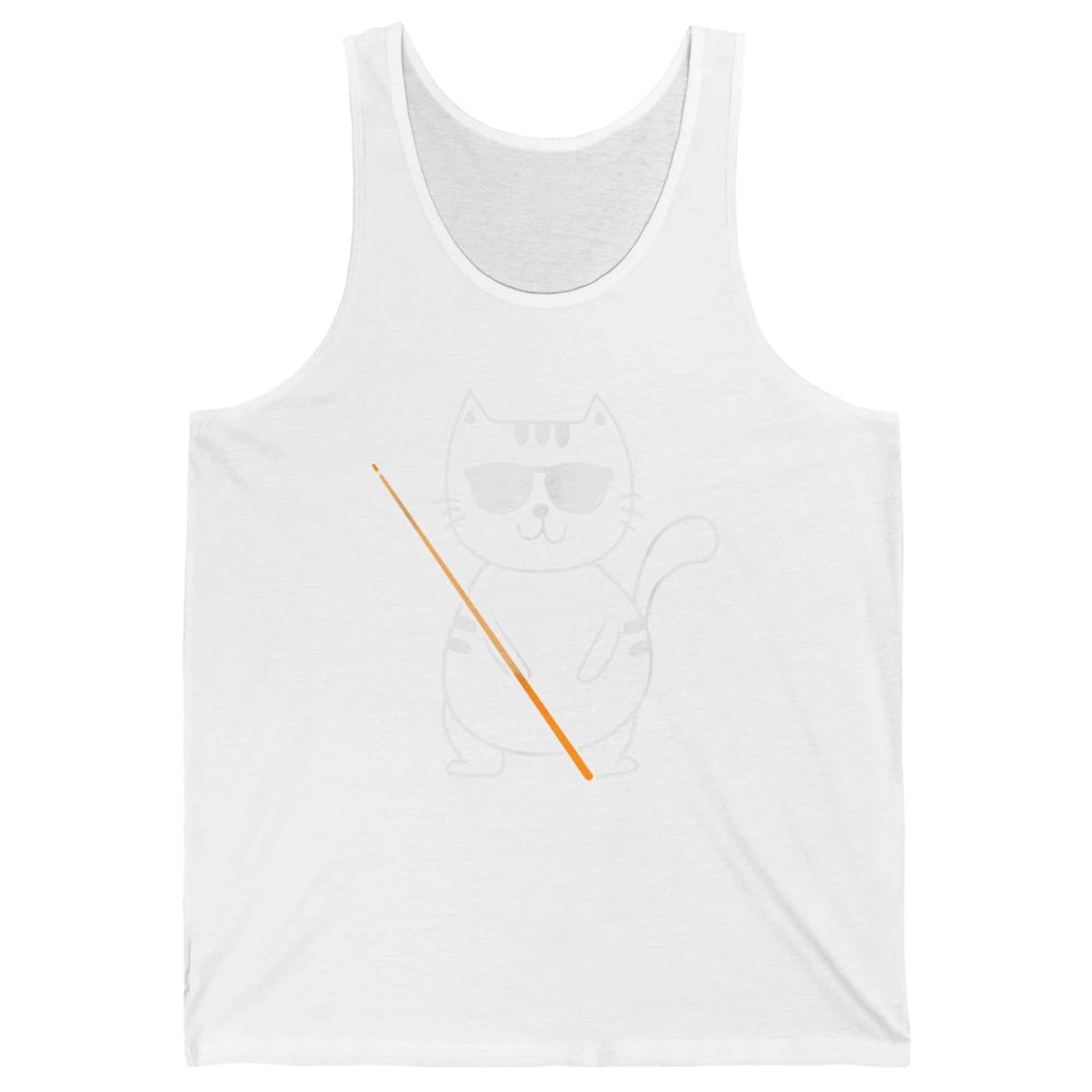 Pool Player Cool Cat Sunglasses Eight Balls Pool Snooker Pun Unisex Jersey Tank