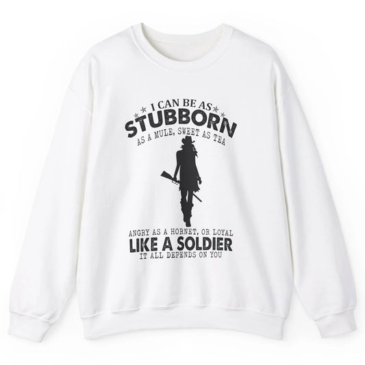 Retro Cowgirl Stubborn As Mule Sweet As Tea Western Country Unisex Crewneck Sweatshirt