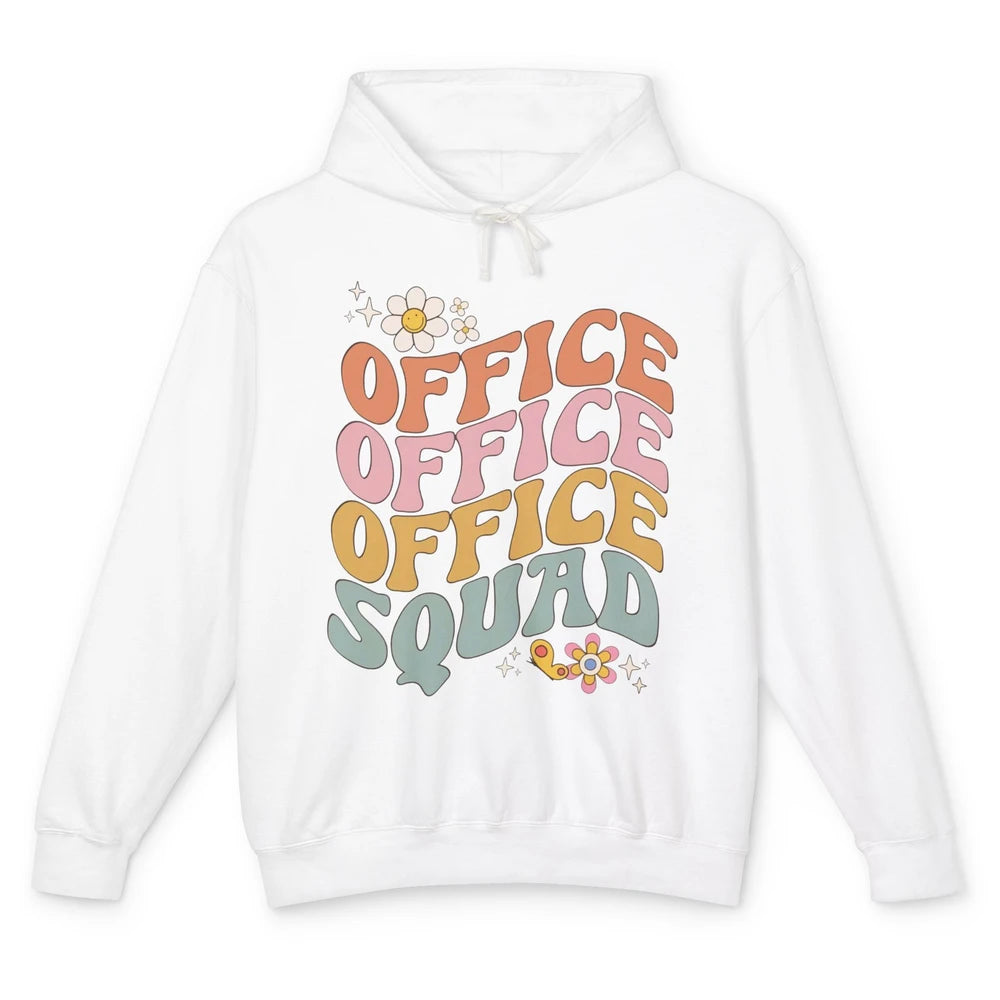 Retro Office Squad Hippie Groovy Office Staff Positive Mind Unisex Lightweight Hoodie