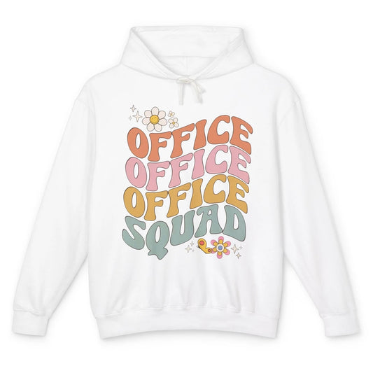Retro Office Squad Hippie Groovy Office Staff Positive Mind Unisex Lightweight Hoodie