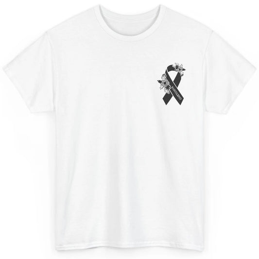 Narcolepsy Awareness Floral Black Ribbon Narcolepsy Support Classic Unisex T-Shirt