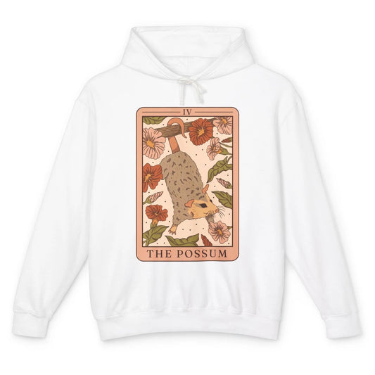 Possum Tarot Card Floral Possum Cat Lovers Team Trash Unisex Lightweight Hoodie