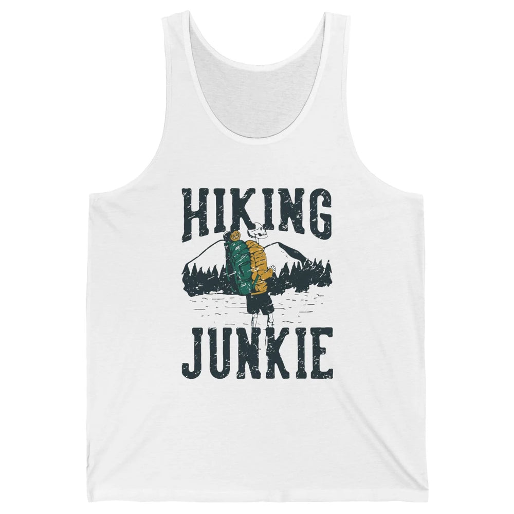 Retro Mountain Hiking Junkie Skeleton Nature Exploring Hiker Unisex Jersey Tank