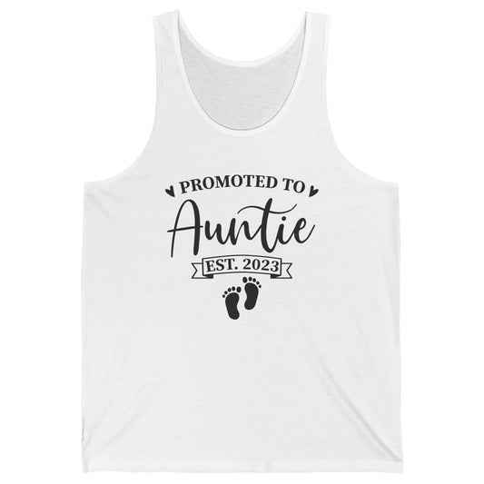 Promoted To Auntie Est 2023 Auntie To Be Baby Reveal Gift Unisex Jersey Tank