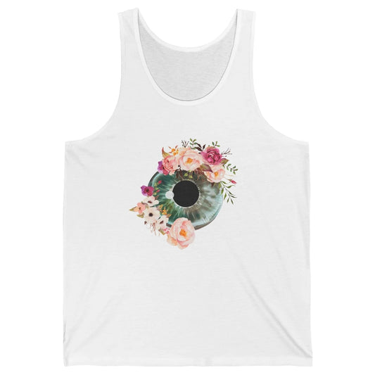 Floral Eyeball Optometrist Eye Anatomy Ophthalmology Tech Unisex Jersey Tank