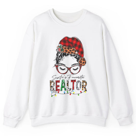 Merry Christmas Xmas Santa Messy Hair Realtor Real Estate Unisex Crewneck Sweatshirt