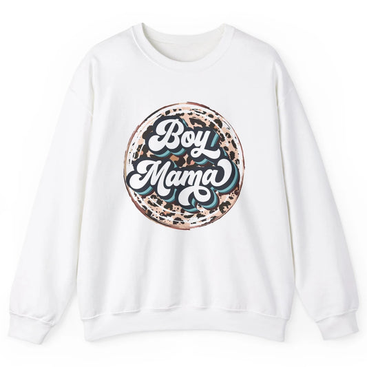 Retro Boy Mama Leopard Lightning Bolt Western Country Mama Unisex Crewneck Sweatshirt