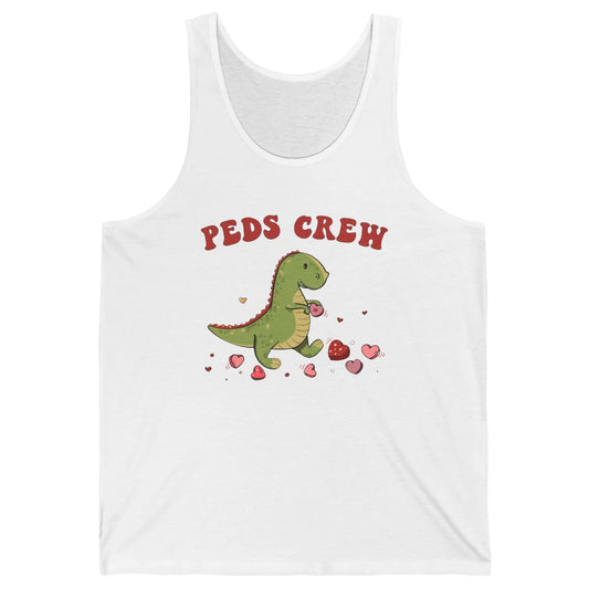 Pediatric Nurse Valentines Dinosaur Peds Crew Valentines Day Unisex Jersey Tank