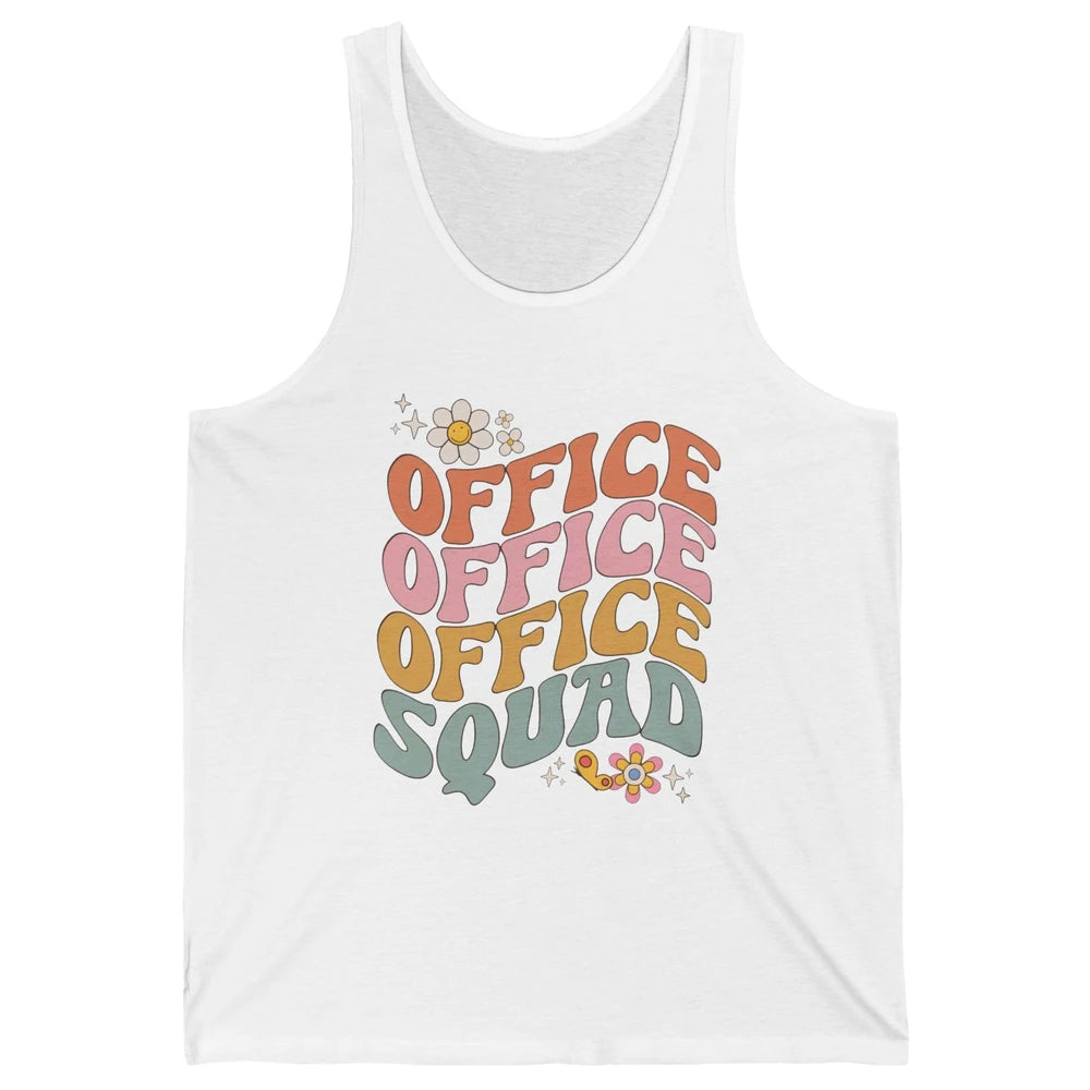 Retro Office Squad Hippie Groovy Office Staff Positive Mind Unisex Jersey Tank