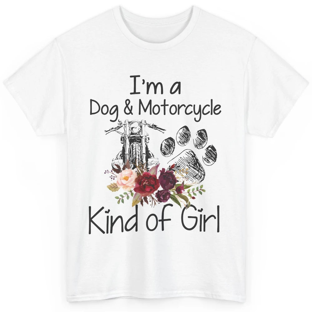 Retro Floral Motorbike I'm Dog Motorcycle Kinda Girl Dog Mom Classic Unisex T-Shirt