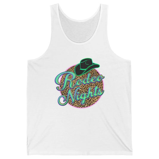 Retro Leopard Cowboy Hat Rodeo Night Western Country Cowgirl Unisex Jersey Tank