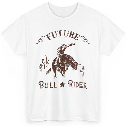 Retro Future Bull Rider Cowboy Western Country Cactus Riding Classic Unisex T-Shirt
