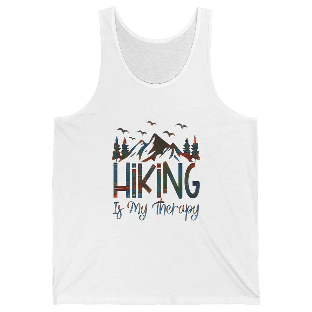 Hiking Is My Therapy Mountain Hike Wander Camping Outdoor Unisex Jersey Tank