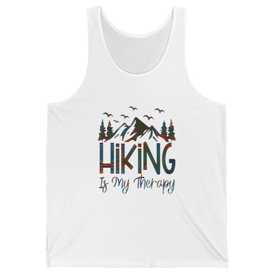 Hiking Is My Therapy Mountain Hike Wander Camping Outdoor Unisex Jersey Tank