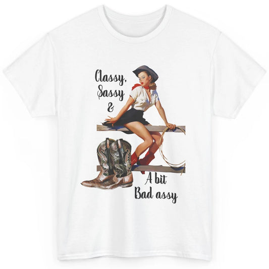 Retro Cowgirl Boots Classy Sassy Western Country Cowboy Gift Classic Unisex T-Shirt
