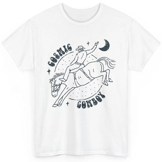 Retro Cowboy Riding Cosmic Cowboy Western Country Cowgirl Classic Unisex T-Shirt