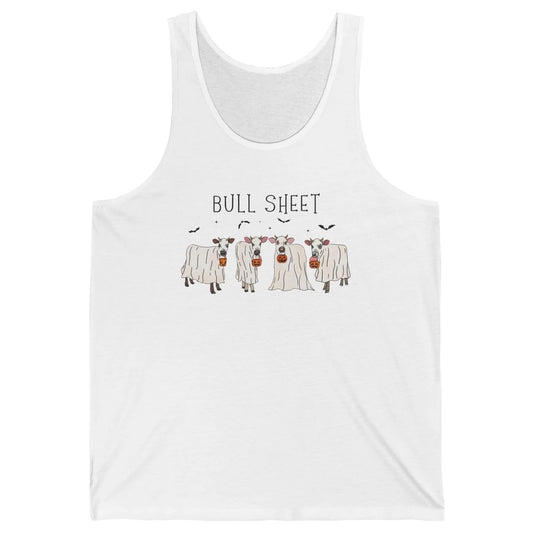 Funny Cow Ghost Pumpkin Bull Sheet Halloween Animal Costume Unisex Jersey Tank