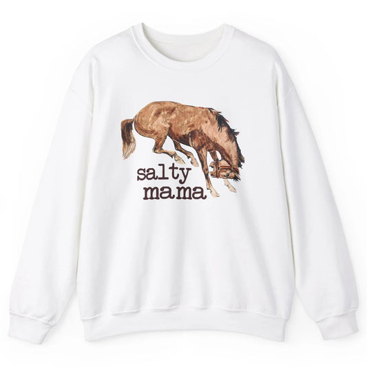 Retro Cowgirl Salty Mama Horse Lovers Western Country Cowboy Unisex Crewneck Sweatshirt