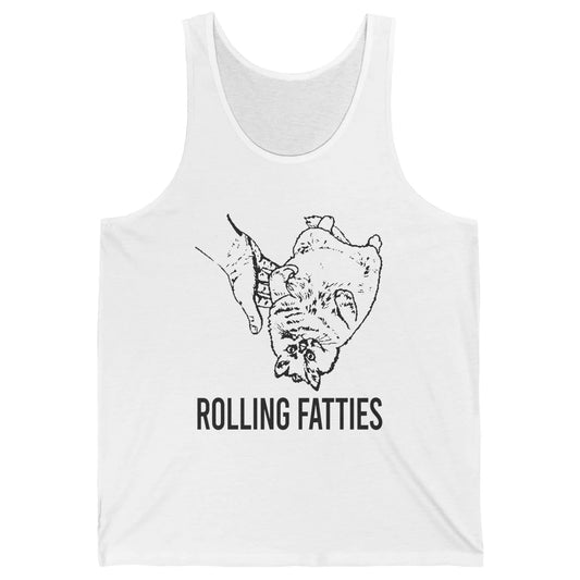 Rolling Fatties Funny Cat Cute Kitten Minimalist Graphic Paw Unisex Jersey Tank