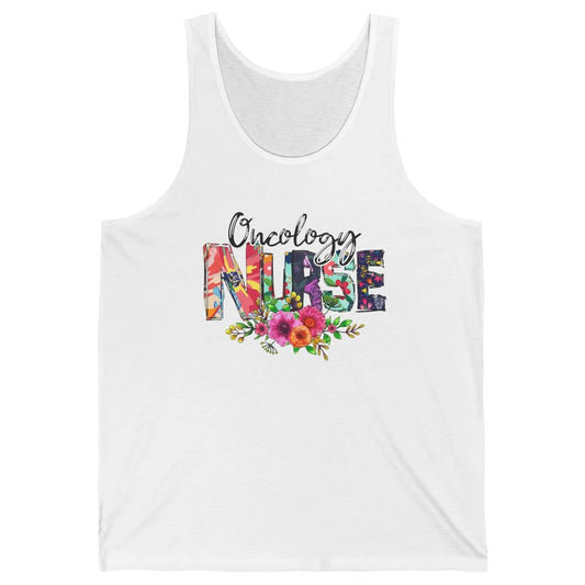 Oncology Nurse With Flowers Nurse Life Proud Oncology Nurse Unisex Jersey Tank