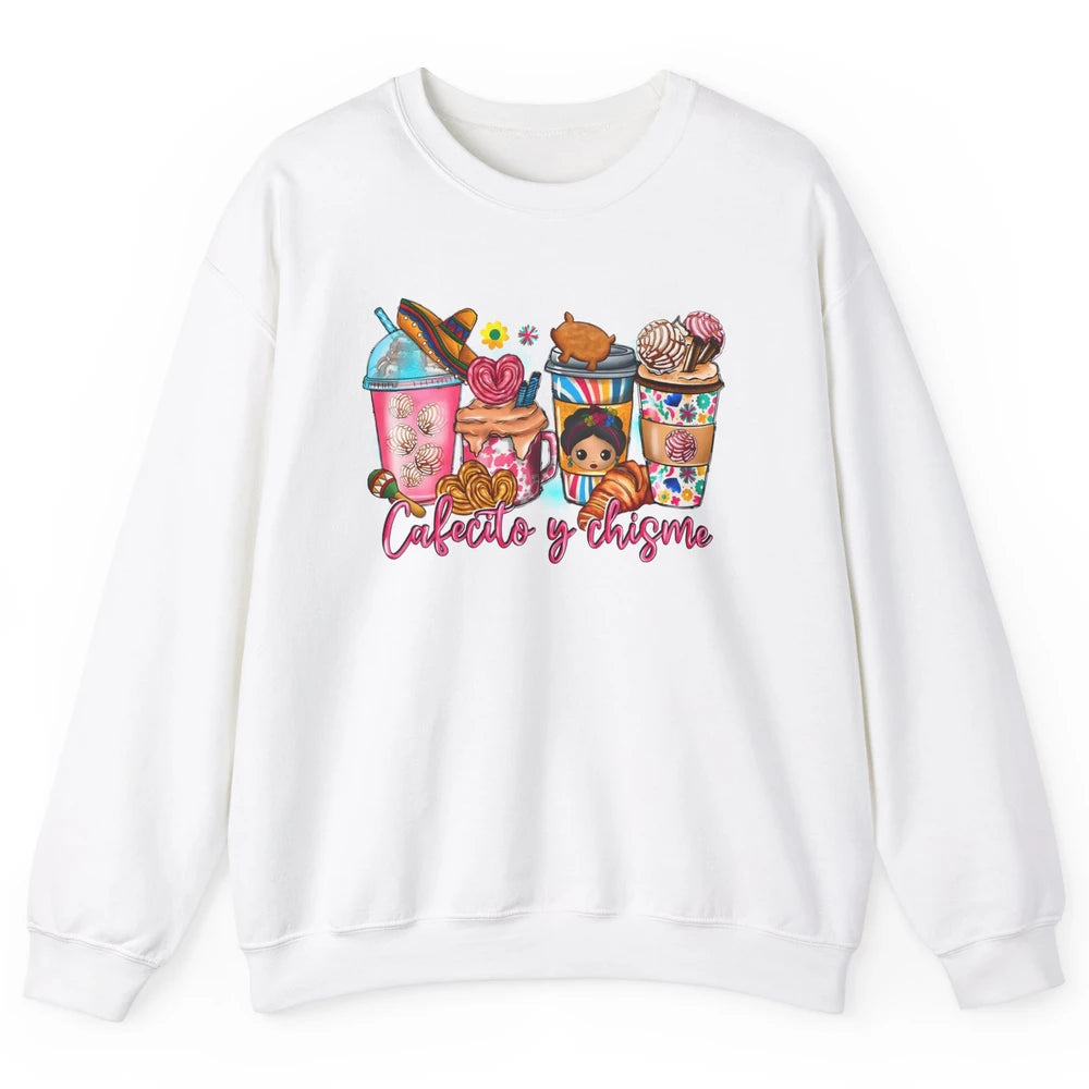 Mexican Drink Coffee Cafecito y Chisme Cinco de Mayo Fiesta Unisex Crewneck Sweatshirt